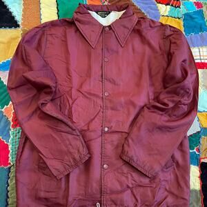 Vintage JC Penny Burgundy Lined Windbreaker Jacket Medium